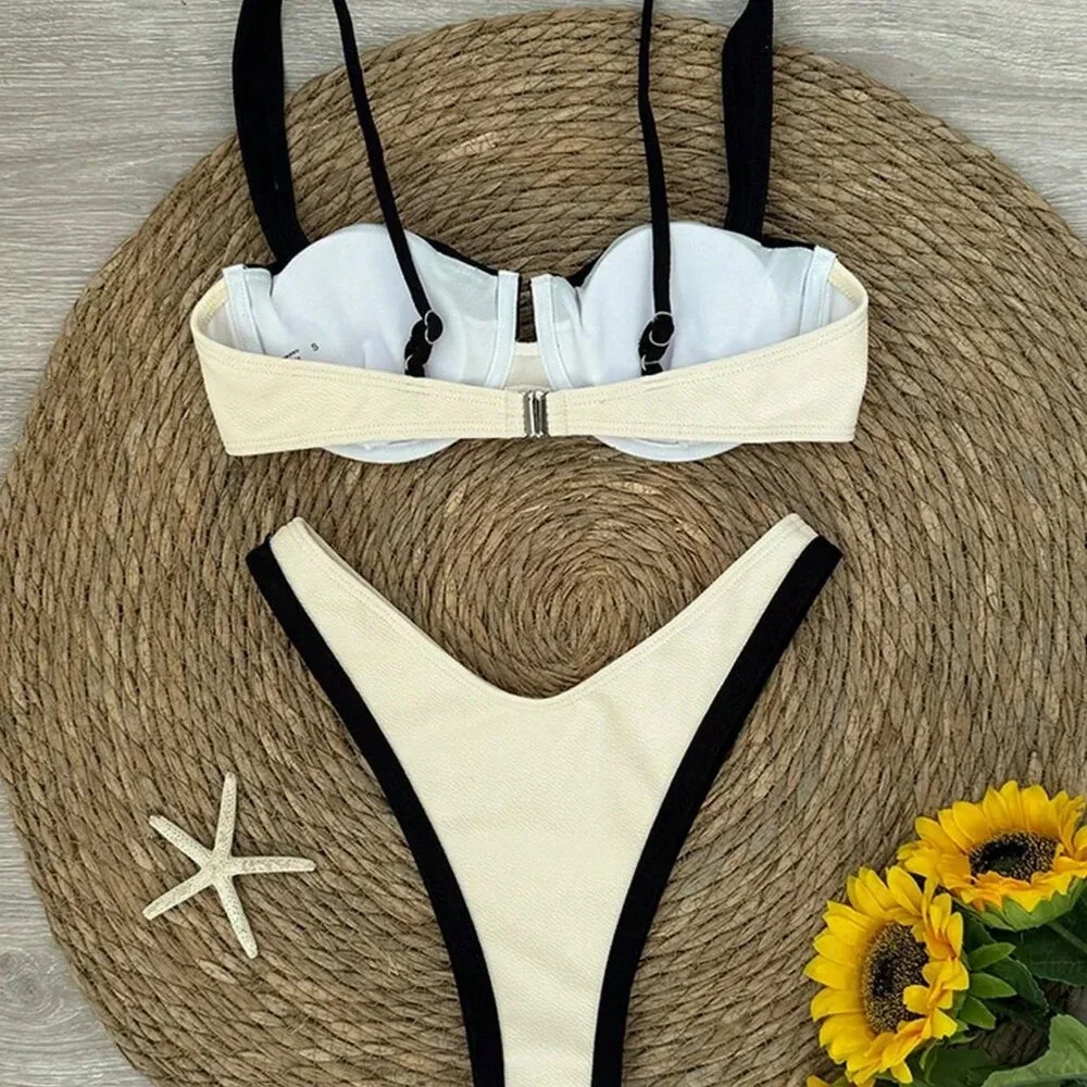 Sexy Women's Color Blocking Bikini Swimsuit